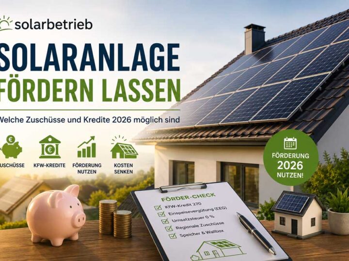 Solaranlage fördern lassen: Welche Zuschüsse und Kredite 2026 möglich sind