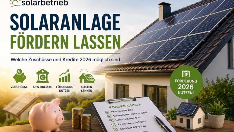 Solaranlage fördern lassen: Welche Zuschüsse und Kredite 2026 möglich sind